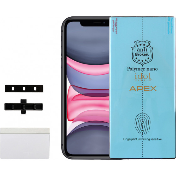 Idol 1991 Apex Polymer Nanotech Film Iphone 11/Xr 6.1'' Finger Unlock Full Cover With Installation KIT - (5205308322846)