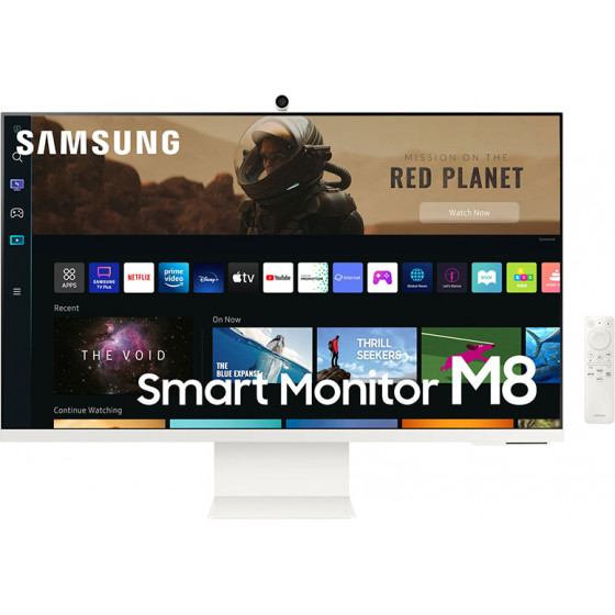 Samsung Smart 4K Ergonomic Monitor 32'' With Webcam & Speakers (White) - (LS32BM801UUXEN)