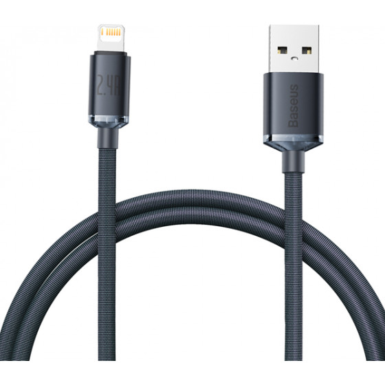 Baseus Crystal Shine Series Cable USB to Lightning 2.4A 1.2m Black - (CAJY000001)