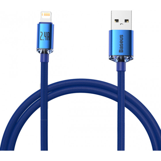 Baseus Crystal Shine Series Cable USB to Lightning 2.4A 1.2m Blue - (CAJY000003)
