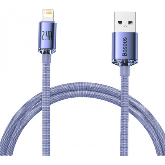 Baseus Crystal Shine Series Cable USB to Lightning 2.4A 1.2m Lilac - (CAJY000005)
