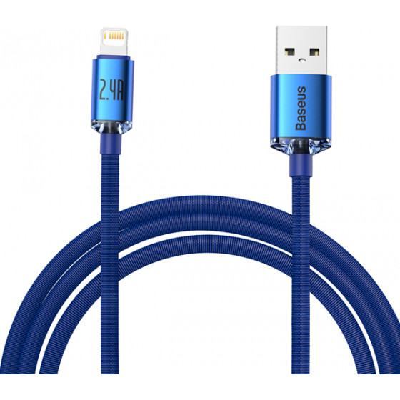Baseus Crystal Shine Series Cable USB to Lightning 2.4A 2m Blue - (CAJY000103)