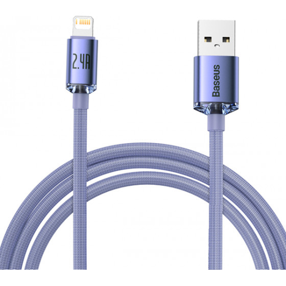 Baseus Crystal Shine Series Cable USB to Lightning 2.4A 2m Lilac - (CAJY000105)