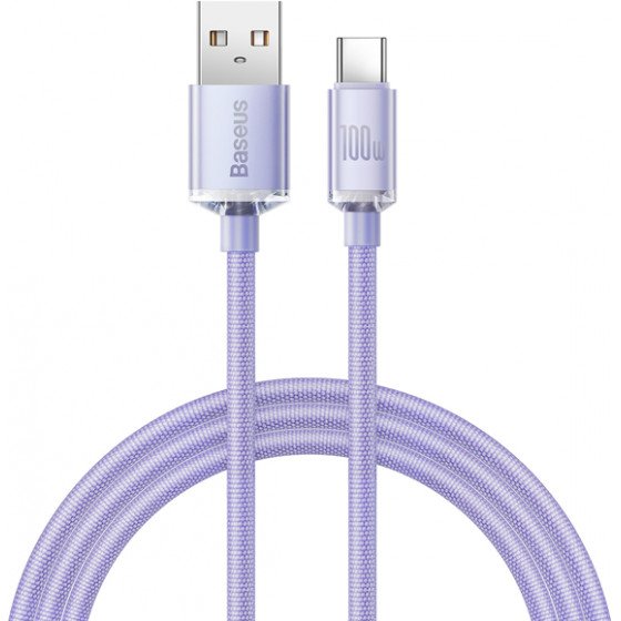Baseus Crystal Shine Series Cable USB to Type-C 100W 1.2m Lilac - (CAJY000405)
