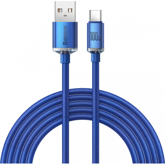 Baseus Crystal Shine Series Cable USB to Type-C 100W 2m Blue - (CAJY000503)