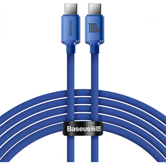 Baseus Crystal Shine Series PD Cable Type-C to Type-C 100W 2m Blue - (CAJY000703)