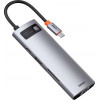 Baseus Multifunctional HUB Docking Station 8 in 1 Type-C Gray - (CAHUB-CV0G)