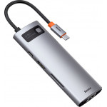 Baseus Multifunctional HUB Docking Station 8 in 1 Type-C Gray - (CAHUB-CV0G)