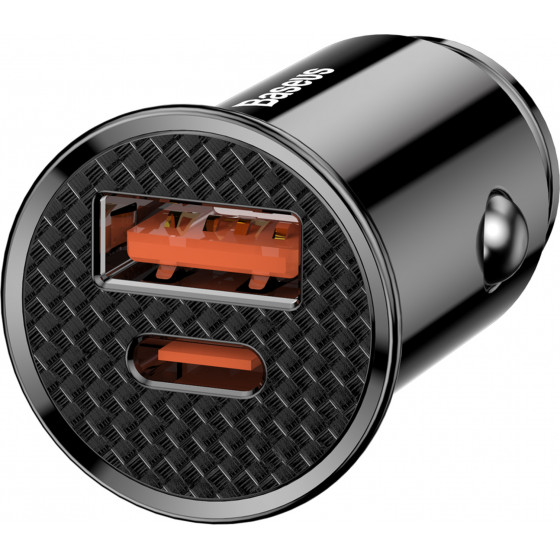 Baseus Car Charger USB/Type-C PD+QC 30W Black - (CCYS-A01)