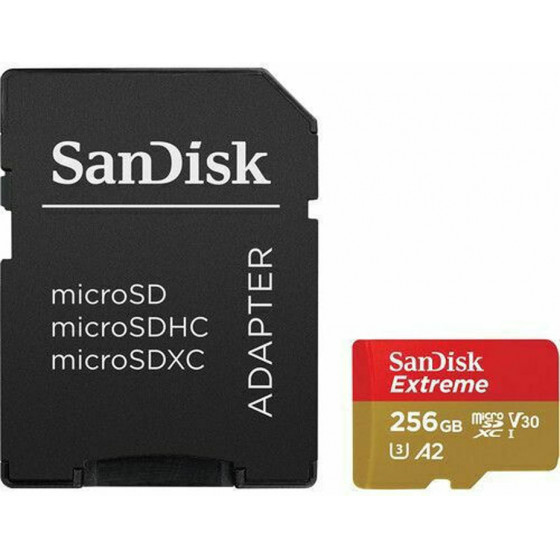 Sandisk Extreme Flash Memory Card 256 Gb Microsdxc UHS-I - (SDSQXAV-256G-GN6MA)
