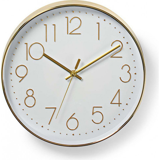 Nedis CLWA015PC30GD Wall Clock Diameter 300mm Gold / WHITE