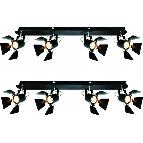 Homelighting GU12015A-4B (x2) Mystik Packet Metal black ceiling lamp with rotating heads+ - (77-8866)