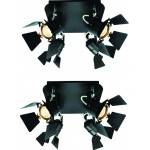 Homelighting GU12015A-4R (x2) Mystik Packet Metal black ceiling lamp with rotating heads+ - (77-8867)