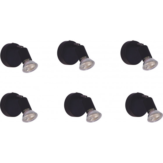 Homelighting SE 140-B1 (x6) Saba Packet Black adjustable spotlight+ - (77-8840)