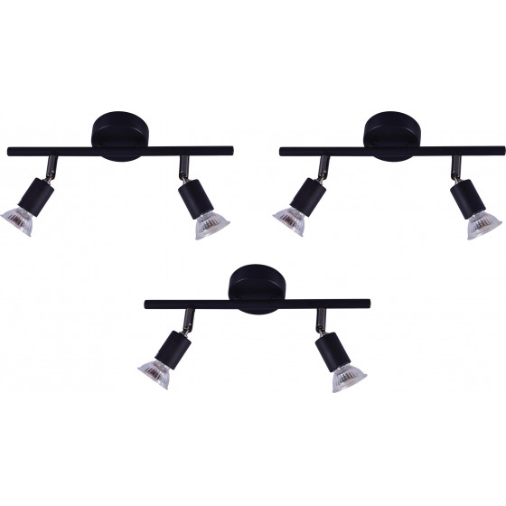 Homelighting SE 140-B2 (x3) Saba Packet Black adjustable spotlight+ - (77-8841)