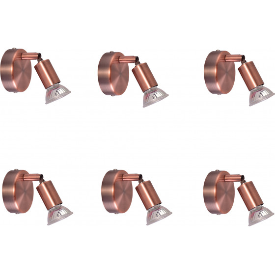 Homelighting SE 140-C1 (x6) Saba Packet Copper adjustable spotlight+ - (77-8843)