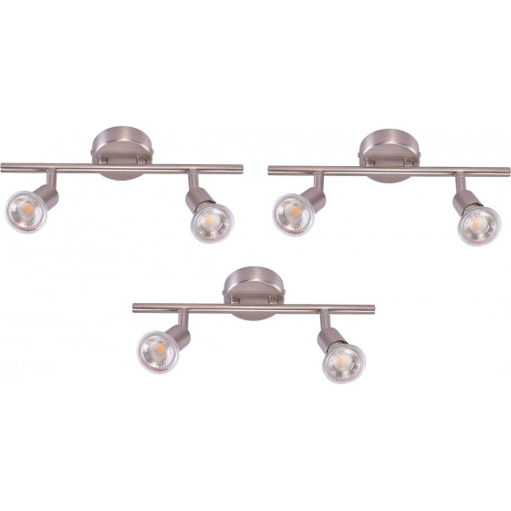 Homelighting SE 140-C2 (x3) Saba Packet Nickel mat adjustable spotlight+ - (77-8847)