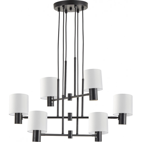 Homelighting SE21-BL-100-SH1 ADEPT BLACK PENDANT WHITE SHADE+ - (77-8295)