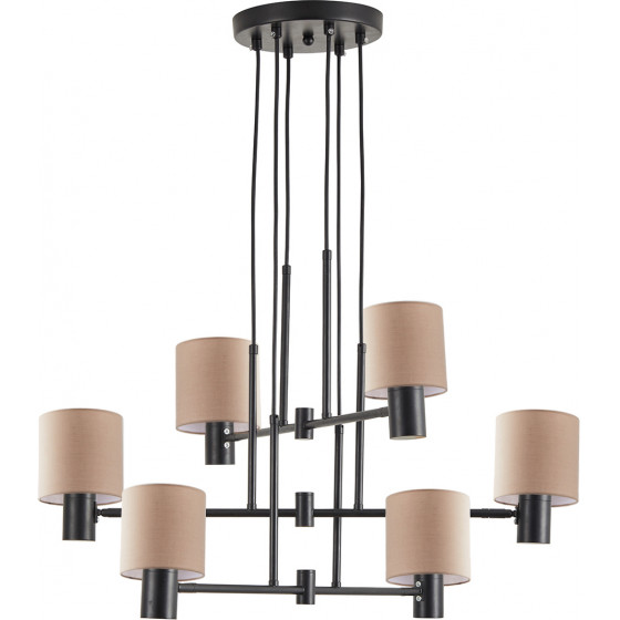 Homelighting SE21-BL-100-SH3 ADEPT PENDANT Black Metal Pendant Brown Shade+ - (77-8872)