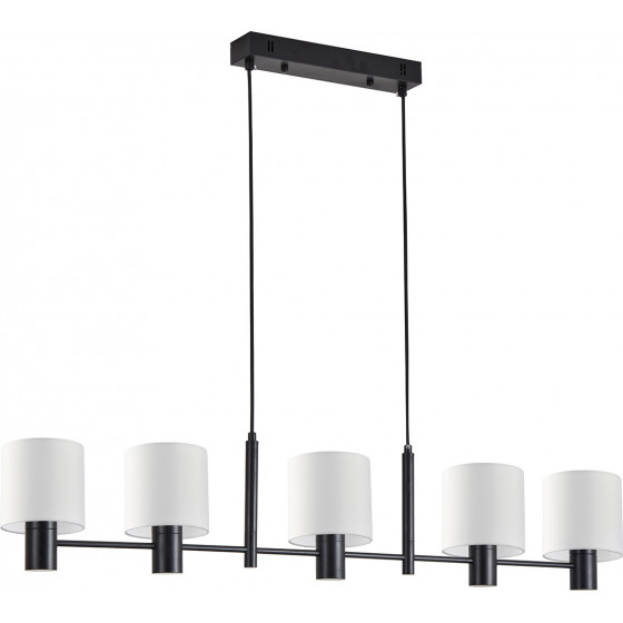 Homelighting SE21-BL-120-SH1 ADEPT BLACK PENDANT WHITE SHADE+ - (77-8293)