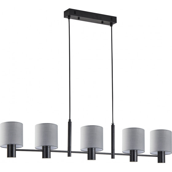 Homelighting SE21-BL-120-SH2 ADEPT BLACK PENDANT GREY SHADE+ - (77-8294)