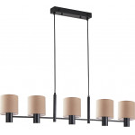 Homelighting SE21-BL-120-SH3 ADEPT PENDANT Black Metal Pendant Brown Shade+ - (77-8871)