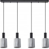 Homelighting SE21-BL-4-4BL-GL1 ADEPT TUBE Black Pendant Smoked Glass+ - (77-8489)
