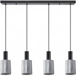 Homelighting SE21-BL-4-4BL-GL1 ADEPT TUBE Black Pendant Smoked Glass+ - (77-8489)
