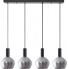 Homelighting SE21-BL-4-4BL-GL2 ADEPT TUBE Black Pendant Smoked Glass+ - (77-8496)