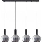 Homelighting SE21-BL-4-4BL-GL2 ADEPT TUBE Black Pendant Smoked Glass+ - (77-8496)