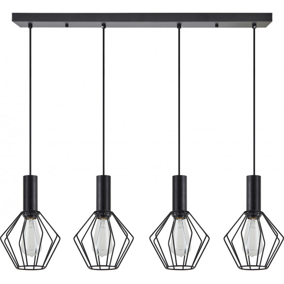 Homelighting SE21-BL-4-4BL-GR1 ADEPT TUBE Black Pendant Black Metal Grid+ - (77-8532)