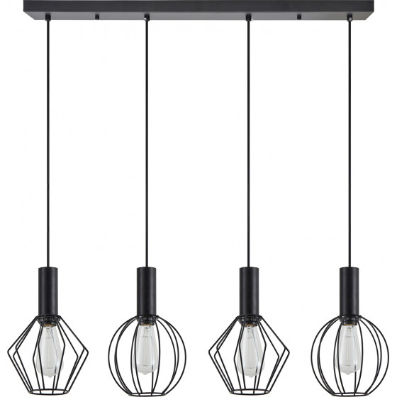 Homelighting SE21-BL-4-4BL-GR12 ADEPT FLEX Black Pendant Black Metal Grid+ - (77-8907)