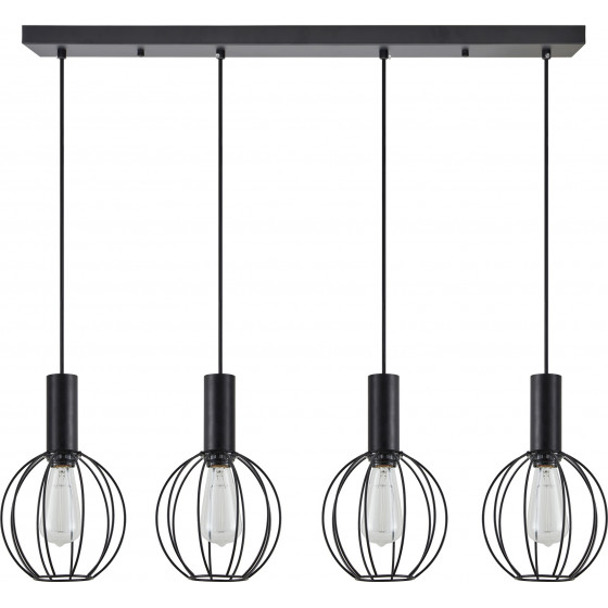 Homelighting SE21-BL-4-4BL-GR2 ADEPT TUBE Black Pendant Black Metal Grid+ - (77-8539)