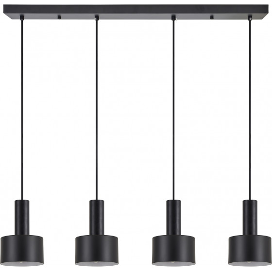 Homelighting SE21-BL-4-4BL-MS1 ADEPT TUBE Black Pendant Black Metal Shade+ - (77-8546)