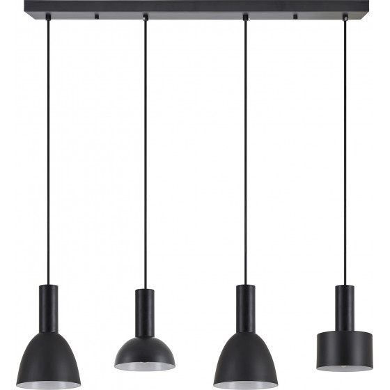 Homelighting SE21-BL-4-4BL-MS123 ADEPT FLEX Black Pendant Black Metal Shade+ - (77-8912)