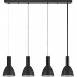 Homelighting SE21-BL-4-4BL-MS2 ADEPT TUBE Black Pendant Black Metal Shade+ - (77-8553)