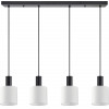 Homelighting SE21-BL-4-4BL-SH1 ADEPT TUBE Black Pendant White Fabric Shade+ - (77-8511)