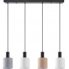 Homelighting SE21-BL-4-4BL-SH123 ADEPT FLEX Black Pendant White, Grey, Brown Fabric Shade+ - (77-8917)