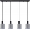 Homelighting SE21-BL-4-4BL-SH2 ADEPT TUBE Black Pendant Grey Fabric Shade+ - (77-8518)