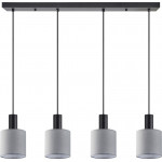 Homelighting SE21-BL-4-4BL-SH2 ADEPT TUBE Black Pendant Grey Fabric Shade+ - (77-8518)