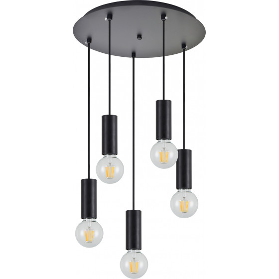 Homelighting SE21-BL-4-5BL ADEPT TUBE Black Pendant+ - (77-8481)