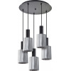 Homelighting SE21-BL-4-5BL-GL1 ADEPT TUBE Black Pendant Smoked Glass+ - (77-8488)