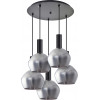 Homelighting SE21-BL-4-5BL-GL2 ADEPT TUBE Black Pendant Smoked Glass+ - (77-8495)