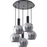 Homelighting SE21-BL-4-5BL-GL2 ADEPT TUBE Black Pendant Smoked Glass+ - (77-8495)