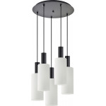 Homelighting SE21-BL-4-5BL-GL3 ADEPT TUBE Black Pendant White Glass+ - (77-8566)