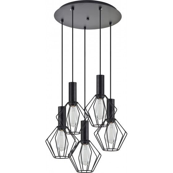 Homelighting SE21-BL-4-5BL-GR1 ADEPT TUBE Black Pendant Black Metal Grid+ - (77-8531)