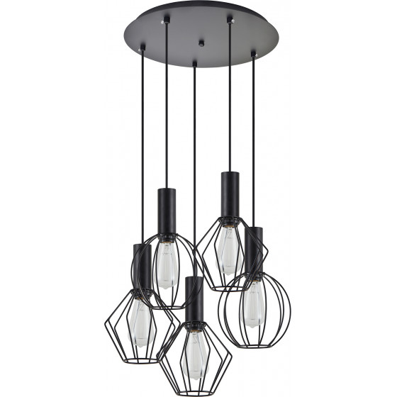 Homelighting SE21-BL-4-5BL-GR12 ADEPT FLEX Black Pendant Black Metal Grid+ - (77-8906)