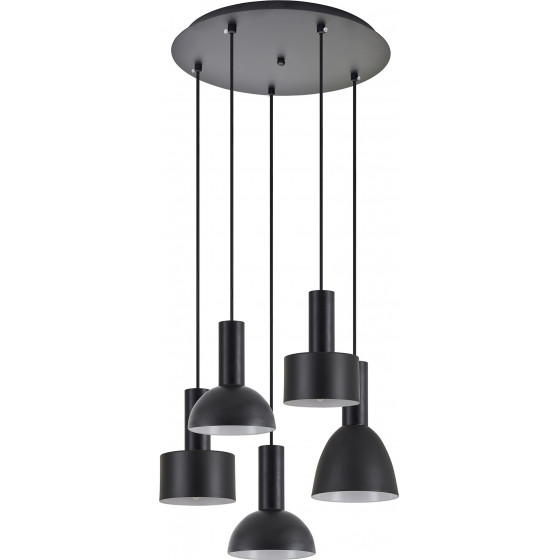 Homelighting SE21-BL-4-5BL-MS123 ADEPT FLEX Black Pendant Black Metal Shade+ - (77-8911)