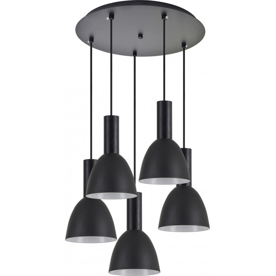 Homelighting SE21-BL-4-5BL-MS2 ADEPT TUBE Black Pendant Black Metal Shade+ - (77-8552)