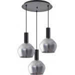 Homelighting SE21-BL-4-3BL-GL2 ADEPT TUBE Black Pendant Smoked Glass+ - (77-8494)